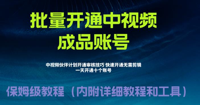 （6561期）外面收费1980暴力开通中视频计划教程，附 快速通过中视频伙伴计划的办法